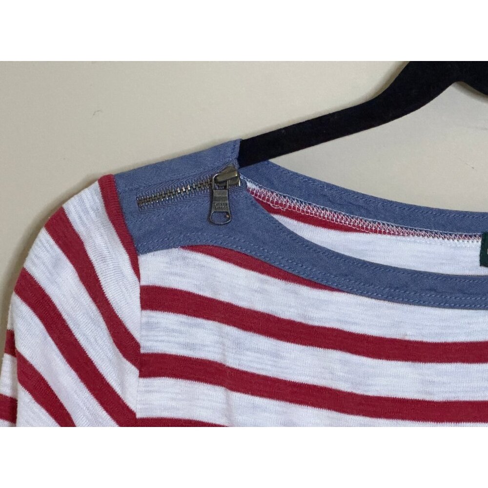 Ralph Lauren Jean Co Cotton Red White Blue Americana Size S Top Patriotic Preppy - Picture 3 of 10